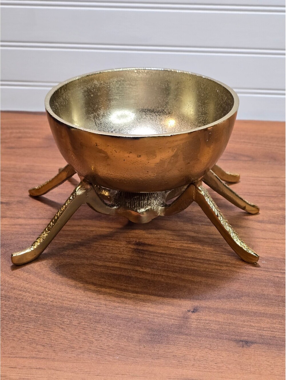 Rachel Zoe Gold Metal Spider Candy Bowl Archnid Halloween Serving Dish